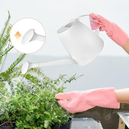Plastic Watering Can - for Indoor and Outdoor House Plant Garden - with Long Spout - 1/2 Gallon - White - color: White