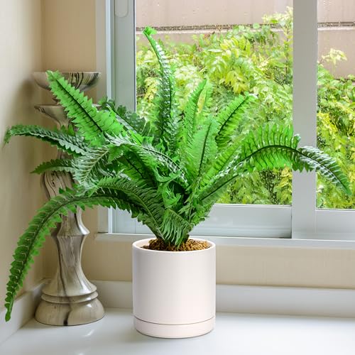 D'vine Dev 8.2 Inch Ceramic Planter Pot, Oatmeal, 94-O-D-8 | Modern Cylinder Design, Drainage Hole & Saucer Included, Stable Structure, Elegant Home Accent - color: Oatmeal, size: Medium