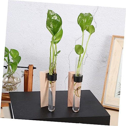 GLEAVI 2 Sets Hanging Test Tube Hydroponic Plant Vases for Indoor Wall Decor Plastic Propagation Stations Air Plant Holders for Home and Office