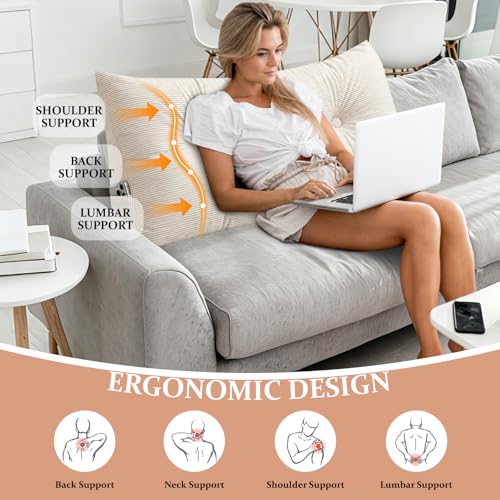 Full Triangular Headboard Pillows Wedge Bed Rest Reading Pillow with Side Pocket Soft Large Backrest Positioning Support Bolster Cushion Grey Black,47 * 4.7 * 15.7in - color: Grey Black, size: Full ：47in*4.7in*15.7in