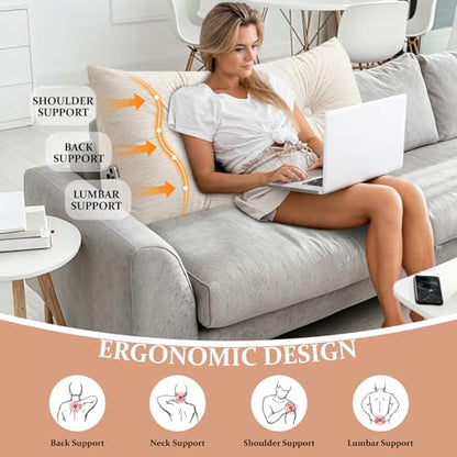 Full Triangular Headboard Pillows Wedge Bed Rest Reading Pillow with Side Pocket Soft Large Backrest Positioning Support Bolster Cushion Grey Black,47 * 4.7 * 15.7in - color: Grey Black, size: Full ：47in*4.7in*15.7in