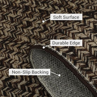 ROYHOME Hallway Runner Rug 2x8 Print Braided Washable Runner Rug for Entryway - color: Brown, size: 2' x 8' (Rectangular)