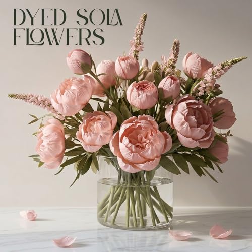 6pcs White 3" Peony Brides Dream Sola Wood Flower Diffuser with Reed Sticks for Home Fragrance Essential Oil DIY Decor