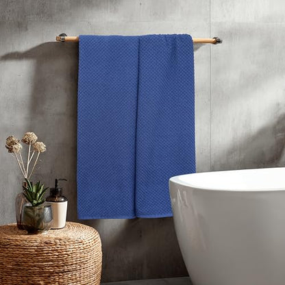 COTTON CRAFT Euro Spa Waffle Weave Bath Sheets - Set of 2 Blue Towel Sheets | Pure 100% Ringspun Cotton Oversized Luxurious Towel Set - Soft Plush Super Absorbent Low Lint Quick Dry - 35 x 70 inches - color: Blue, size: 2 Pack Bath Sheet