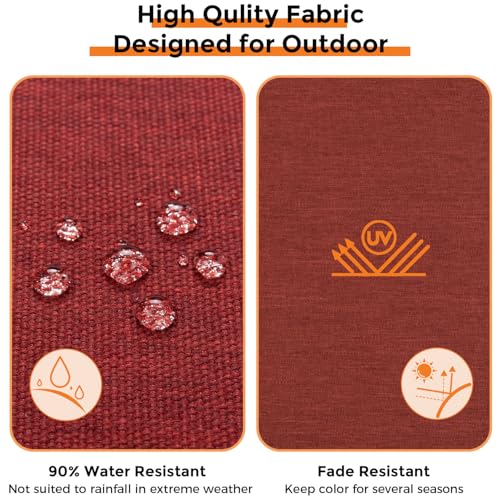 Magpie Fabrics Outdoor Tufted Seat Cushion 19"x19" Set of 2 (Dark Red) | Waterproof Patio Chair Pads with ties Tatami Floor Pillow for Room Garden Balcony Office - color: Dark Red