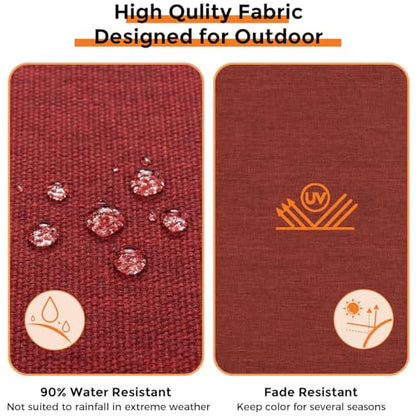 Magpie Fabrics Outdoor Tufted Seat Cushion 19"x19" Set of 2 (Dark Red) | Waterproof Patio Chair Pads with ties Tatami Floor Pillow for Room Garden Balcony Office - color: Dark Red