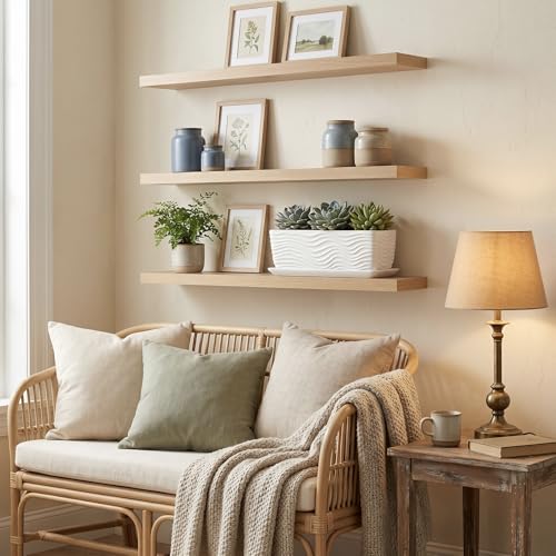 MyGift 12.5 inch Ceramic Planter, Modern Textured Rectangular Succulent Flower Plant Pot with Wave Design and Removable Drip Tray Saucer (White)