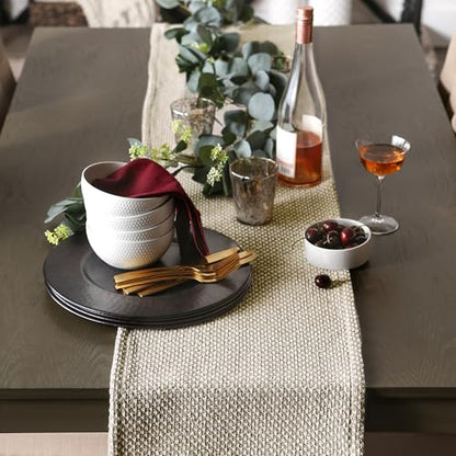 DII Woven Basics Collection 100% Cotton Knit Table Runner, 15x72, Stone - color: Stone, size: 15x72"