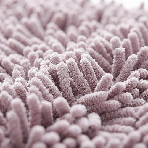 YARNOW Chenille Bathroom Bath Mat Non Slip with Absorbent Soft Fabric, Machine Washable and Wear Resistant, 34.65x22.83 Inch Size, for Guest Suites and Vanities
