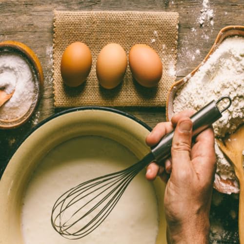 10" Stainless Steel Whisk - Multifunctional Kitchen Whisk with Egg Separator