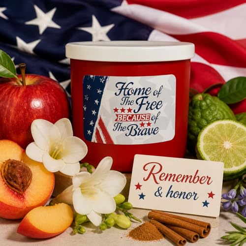 Colonial Candle Home of The Free Because of The Brave Scented Jar Candle, 3 Wick, 14 oz, 60H Burn - Made in The USA - color: Home of the Brave