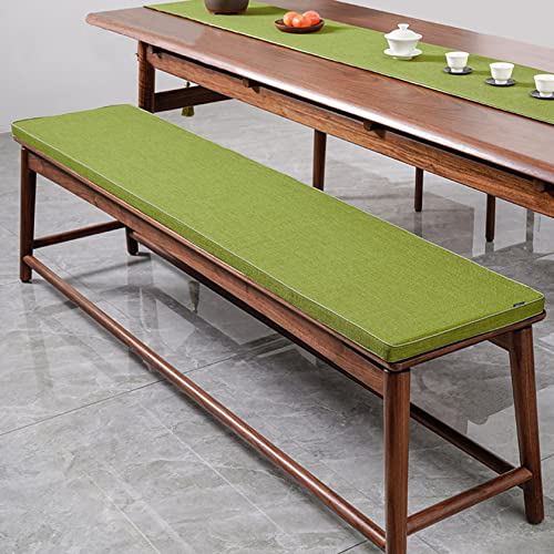 Customize Bench Cushion, Furniture Cushion, High Density Memory Foam, Linen Washable, Non-Slip Bench Pad for Shoe Bench Rack, Window, Piano, Dining (Custom Size, Green) - color: Green