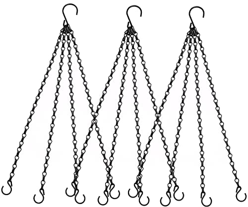 Heybe 20 Inch Hanging Basket Chain, 4 Point Hanging Chains with Hooks for Pot Planters Bird Feeders Lantern Lamp,Extended Hangers for Hanging Badkeys(20Inch, 4 Point) - size: 20 inches, style: 4 point