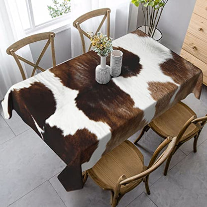 Worltoldb Cow Tablecloths Polyester Table Cloth for Kitchen Dinning Table Washable Table Cover for Parties Wedding Picnic - color: White10