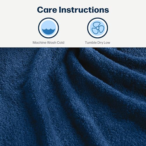 24-Piece Set of Towels, Lightweight 380 GSM Cotton Towels, Quick Drying, Absorbent Hand Towels, Fingertip Towels, Bath Towels, & Washcloths, Navy - color: Navy