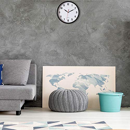 SAC SMARTEN ARTS 8" Silent Quartz Wall Clock Non-Ticking Digital Clock - color: 03 Black