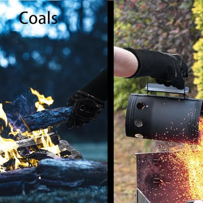 BBQ Grill Gloves, 1472°F Heat Resistant Barbecue Gloves Oven Mitts, Silicone Non-Slip Cooking Gloves for Kitchen, Grilling and Baking, EN407 Certified, 13 inch Long, Black, XL Size - color: Black Bbq Gloves