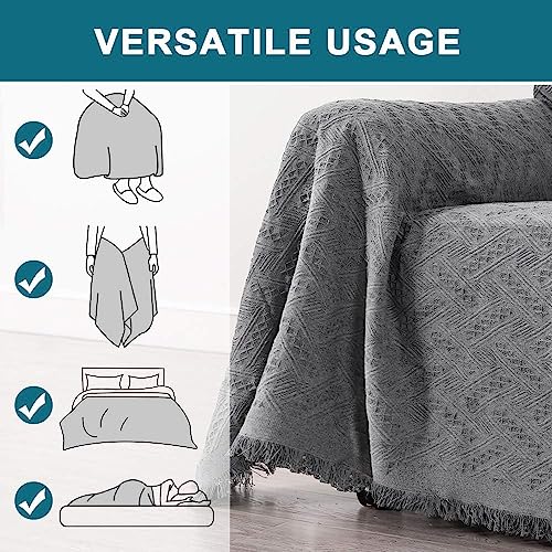 Turquoize Sectional Couch Covers L Shape Couch Cover Sectional Sofa Cover Washable 2 Pieces Couch Covers for Sectional Sofa Feature Geometrical Woven Jacquard Fabric (Chaise/2 Seats, Grey) - color: Charcoal Gray, size: Small Sectional: 71" x 102"+63" x 11
