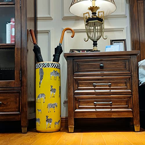 24" H Zebra Ceramic Umbrella Stand Entryway Umbrella Cane Holder | Umbrella Racks Porcelain Ceramic Umbrella Holder Modern Style Floor Vase for Storing Canes Walking Sticks for Entryway Indoor