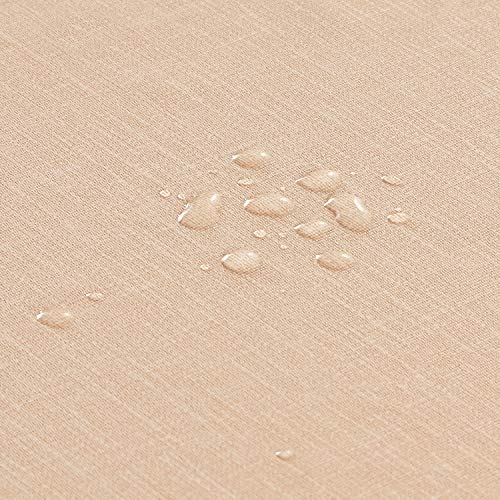 NLMUVW Square Vinyl Tablecloth 100% Waterproof Oil Proof PVC Table Cloth Wipe Clean Table Cover for Kitchen Dining Picnic, Champagne, 42 x 42 Inch - color: Champagne, size: 42" x 42" (Square)