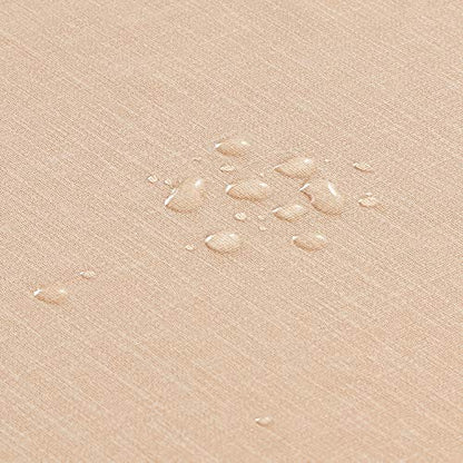 NLMUVW Square Vinyl Tablecloth 100% Waterproof Oil Proof PVC Table Cloth Wipe Clean Table Cover for Kitchen Dining Picnic, Champagne, 42 x 42 Inch - color: Champagne, size: 42" x 42" (Square)
