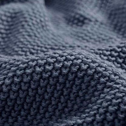 INK+IVY Bree Knit All Season Throw Blanket for Sofa, 50 x 60, Indigo | Ultra Soft, Acrylic, Lightweight, OEKO-TEX Certified - color: Indigo, size: Throw (50 in x 60 in)