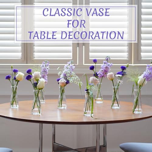 35 PCS Glass Bud Vases for Centerpieces, 5.5" Clear Small Flower Vases | Modern Minimalist Cute Mini Decorative Bulk Vases for Decor Wedding Birthday Party Home Living Room