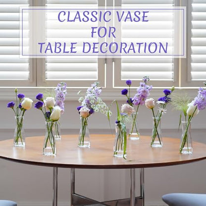 35 PCS Glass Bud Vases for Centerpieces, 5.5" Clear Small Flower Vases | Modern Minimalist Cute Mini Decorative Bulk Vases for Decor Wedding Birthday Party Home Living Room