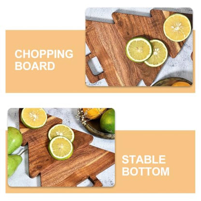Alipis Christmas Tree Cutting Board Wooden Kitchen Decor for Food Prep Serving Versatile Christmas Tree Shaped Board for Bread Cake Appetizers for Home Holiday Gatherings