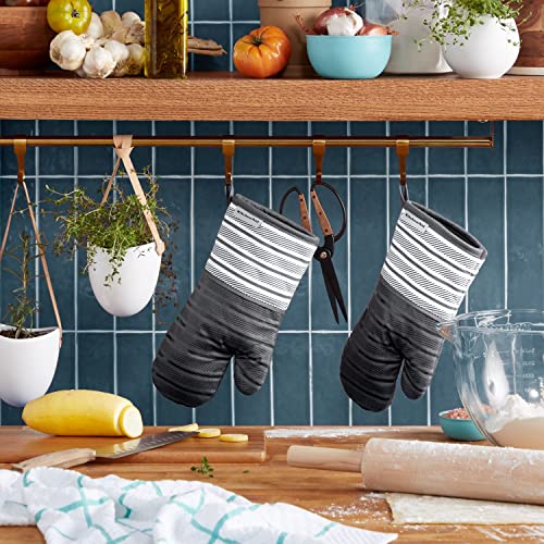 KitchenAid Albany Oven Mitt 2-Pack Set, Charcoal Grey, 7"x13" - color: Charcoal Grey