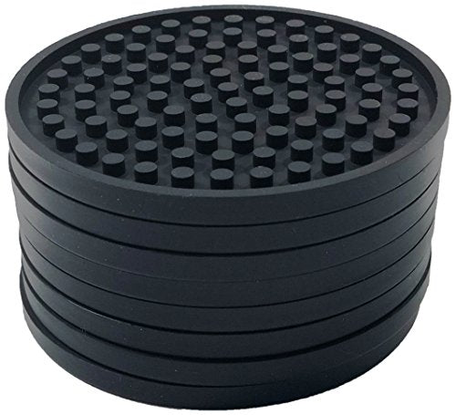 Better Kitchen Products 8 Piece Silicone Coaster Set, Black - size: 3.63" diameter