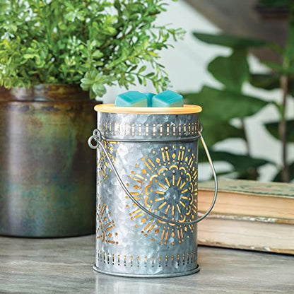 Candle Warmers ETC. Illumination Fragrance Warmer- Light-Up Warmer for Warming Scented Candle Wax Melts and Tarts or to Freshen Room, Silver Galvanized Tin - size: Galvanized Tin