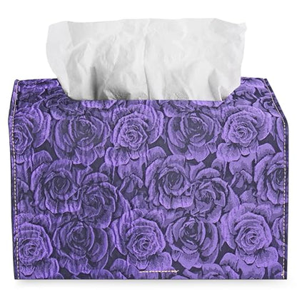 Leather Cover for Disposable Paper Hand Towel Box, Compatible with Kleenex Paper Hand Towel(1-3D Rose Purple) - color: 1-3d Rose Purple