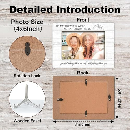 YSTEP Best Friend Photo Frame, Long Distance Friendship Gifts, No Matter Where We Go No Matter What We Do Gifts, Wood 4x6 Picture Frame for Desk Display-B03 - style: Style 2