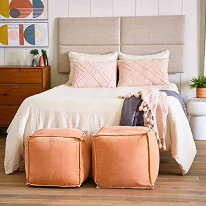 Main + Mesa Woven Cotton Pom Pom Throw - color: Graphite