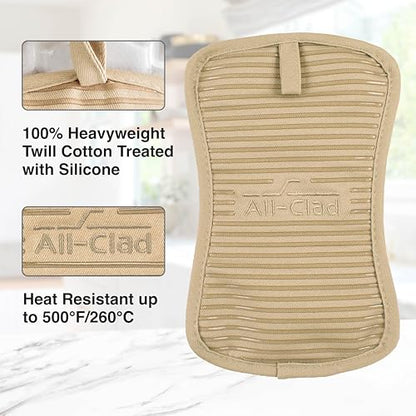 All-Clad Premium Pot Holder & Hot Pad: Heat Resistant to 500 Degrees - 100% Cotton, 10"x6.25" Hot Pad for Kitchen and Barbeque, (1-Pack), Cappuccino - color: Cappuccino, size: 1 Pack