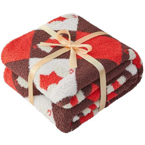 Christmas Knit Throw Blanket - Super Soft Cozy Fuzzy Blankets for Couch, Sofa & Bed, Holiday Throw Blanket，50"x60" - color: Christmas Stocking, size: Throw/Travel(50"x60")