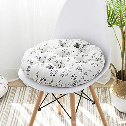 vctops Bohemian Soft Round Chair Pad Garden Patio Home Kitchen Office Seat Cushion Calligraphy Diameter 16" - color: Calligraphy, style: Diameter 16 Inch