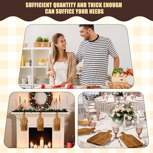 Didaey 6 Pcs Cutting Board Bulk Kitchen Thicken Chopping Platter with Handles Wooden Charcuterie Serving Trays Blank Wood Boards for Engraving Wedding Housewarming(Acacia Wood,17 x 6 Inch) - size: 17 x 6 Inch