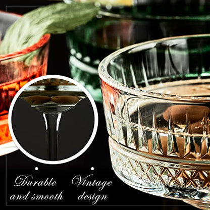 Vintage Coupe Glasses Set of 4, Champagne, Cocktail, Martini, Wine Glasses, Long Stem Glassware, (8.8oz/260ml) (6 Pack) - style: 6 Pack