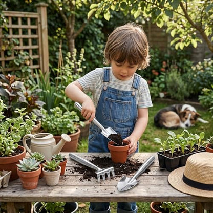 Mini Gardening Tools Set, Stainless Steel Indoor Plant Care Kit with Shovel Spade Rake for Potted Plants Houseplants