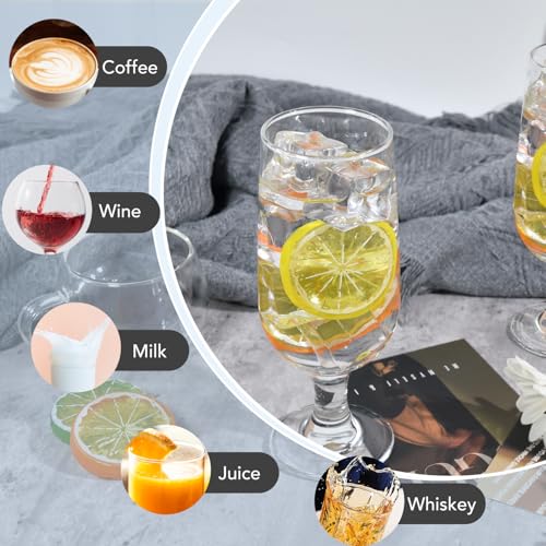 CHLJAR 10oz Water Goblets Set of 6, Clear Goblet Glasses Set for Home Bar, Wedding, Party, Elegant Design for Iced Tea, Sangria, Juice, Dishwasher Safe, Perfect for Daily Use Special Occasions - size: 10oz