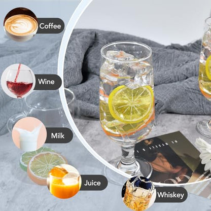 CHLJAR 12oz Water Goblets Set of 6, Clear Goblet Glasses Set for Home Bar, Wedding, Party, Elegant Design for Iced Tea, Sangria, Juice, Dishwasher Safe, Perfect for Daily Use Special Occasions - size: 12oz