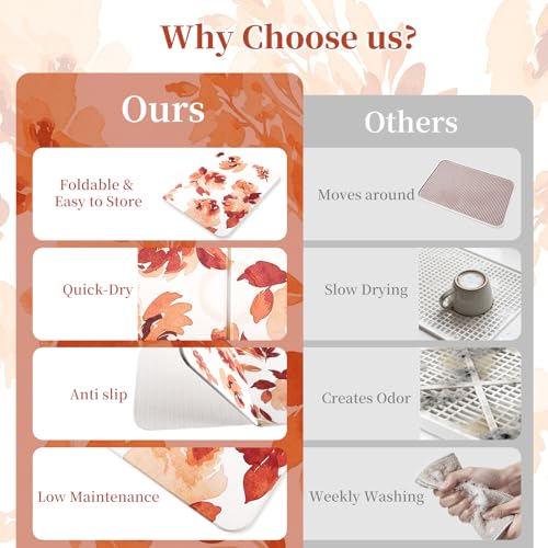 Stone Bath Mat Diatomaceous Earth Shower Mat, Non-Slip Bath Mat for Bathroom, Quick Drying Bathroom Rugs Natural Easy to Clean, 24"×16" (Orange) - color: Orange