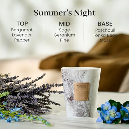 M&SENSE Summer Night Scented Soy Candle, 3 Wick Highly Scented 14.1 Oz 75H, Aromatherapy Christmas Gift for Women and Men - color: SummerNight, size: Medium