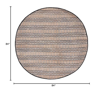 SAFAVIEH Natural Fiber Collection Area Rug - 7' Round, Navy & Natural, Handmade Flat Weave Stripe Jute & Cotton Jute, Ideal for High Traffic Areas in Living Room, Bedroom (NFB651N) - color: Navy/Natural, size: 7' (Round)
