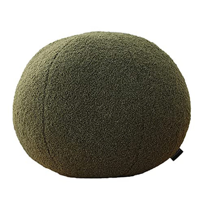 Nordic Style. Flower-Shaped and Ball Throw Pillows. Sofa Cushions. Plush Throw Pillow. (Dark Green Ball, 33cm (12.99inch)) - color: Dark Green Ball, style: Ball 33cm (12.99inch)