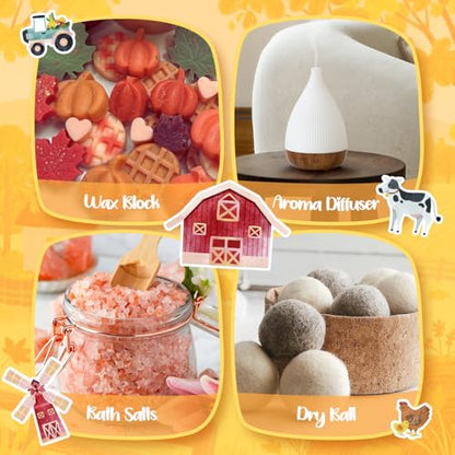 Soulorigin Fall Cozy Cabin Fragrance Oils Set, Essential Oil for Diffuser, Use for Soap Candle Making-Smoky Cedar Wood, Roasted Marshmallows, Autumn Leaves, Warm Flannel, Fireplace Time, Pumpkin Patch - color: Cozy Cabin