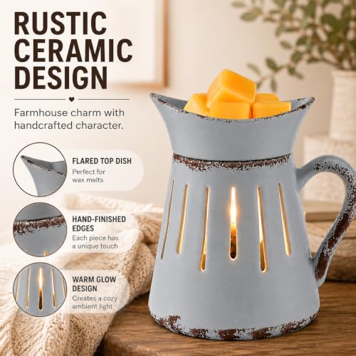 Ceramic Wax Melt Warmer, Electric Wax Warmer for Scented Wax Cubes | Candle Wax Warmer for Bedroom Bathroom Office Decor, Flameless Fragrance Warmer, Gifts for Women Mom Teacher Owl Lovers