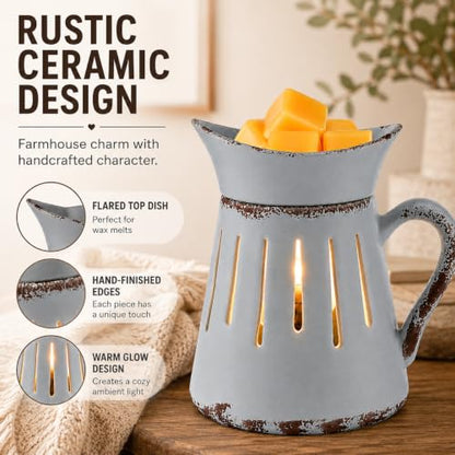 Ceramic Wax Melt Warmer, Electric Wax Warmer for Scented Wax Cubes | Candle Wax Warmer for Bedroom Bathroom Office Decor, Flameless Fragrance Warmer, Gifts for Women Mom Teacher Owl Lovers